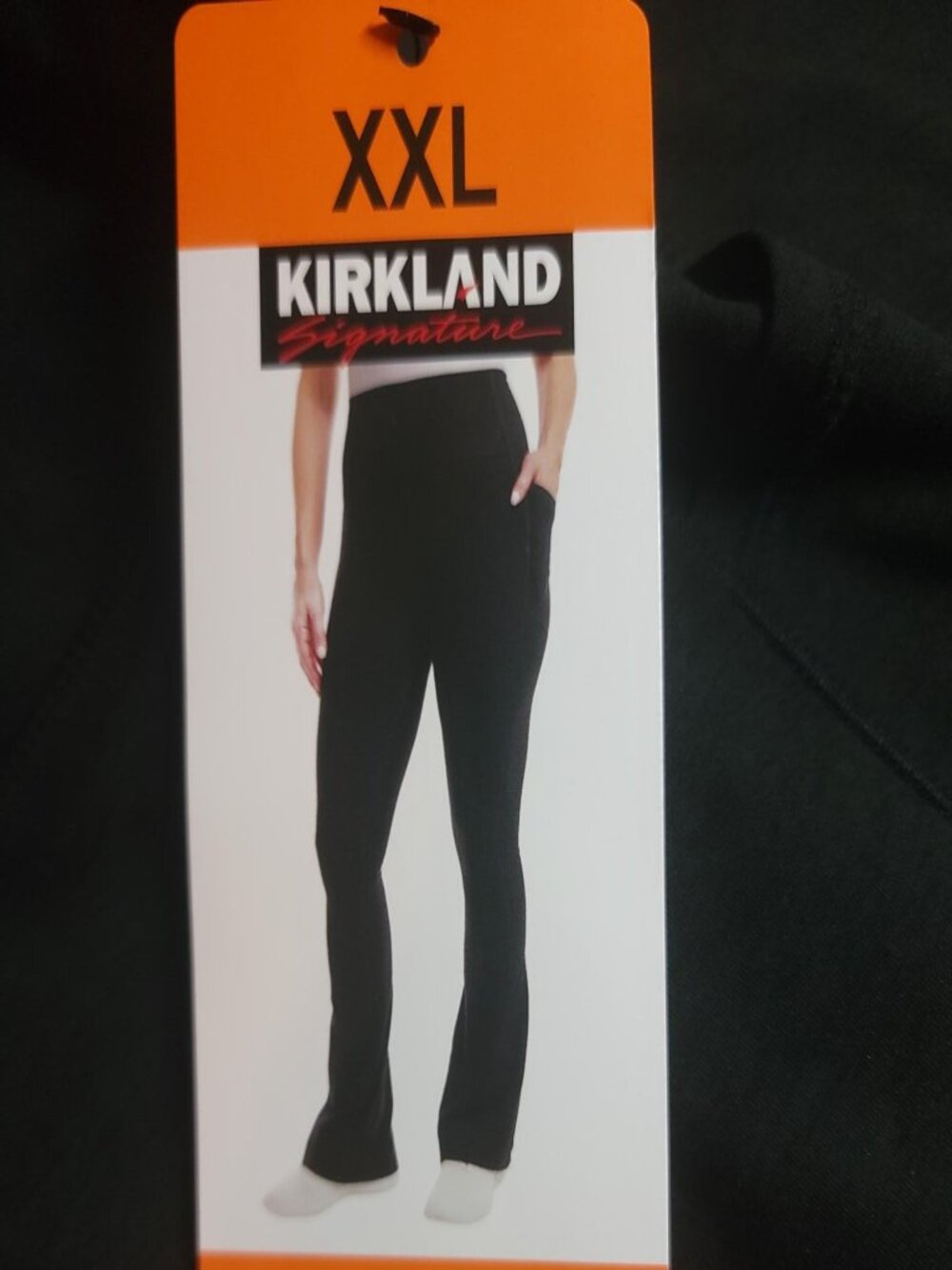 Kirkland Signature Womens XXL Black Brushed Mini Flare Pants NWT 31"